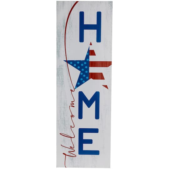 Americana "Welcome Home" Wooden Porch Board Sign Decoration - 35.75"